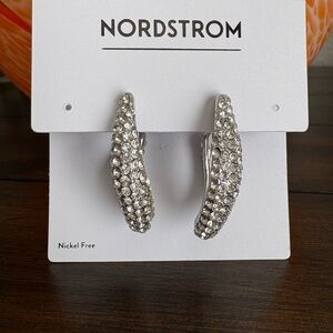 Nordstrom Clear Rodium Hoop Earrings